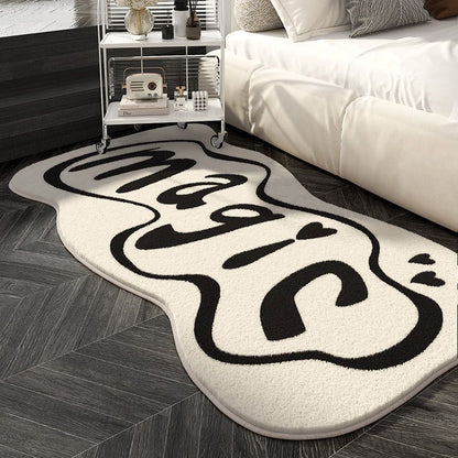 Briquette Lux Black & White Carpet – Soft Faux Cashmere Rug for Living Room & Bedroom