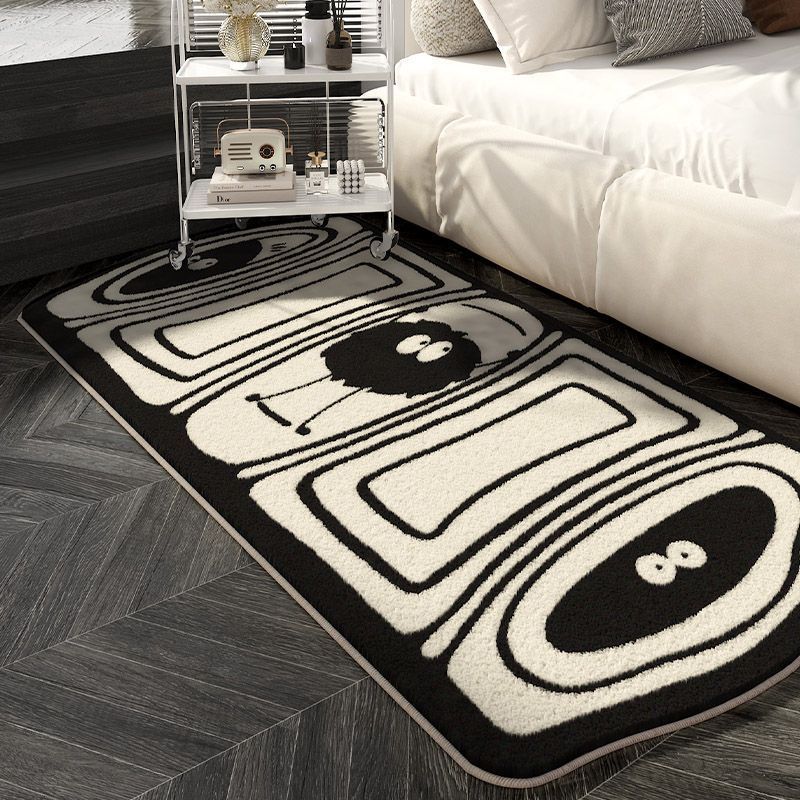 Briquette Lux Black & White Carpet – Soft Faux Cashmere Rug for Living Room & Bedroom