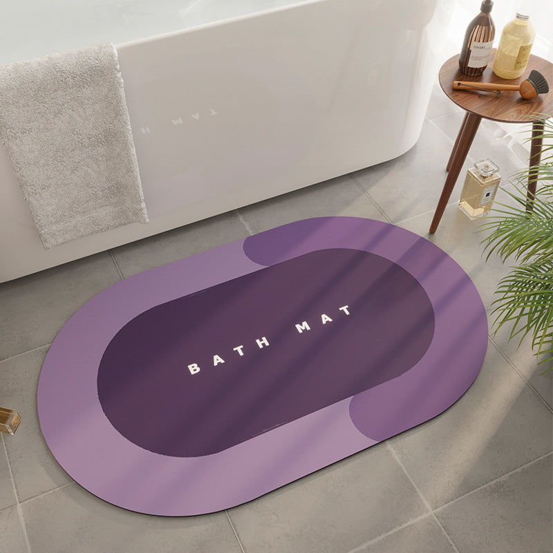 Super Absorbent Bath Mat Quick-Drying Thin Bathroom Mat Non-Slip Stain Resistant Bathroom Rug Kitchen Living Room Floor Mat Easy to Clean Shower Rug for Bathtub