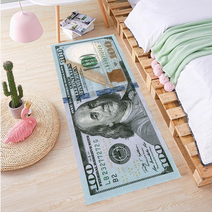 Currency Style Faux Cashmere Rug – Living Room & Bedroom, Easy-Clean Floor Mat