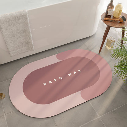 Super Absorbent Bath Mat Quick-Drying Thin Bathroom Mat Non-Slip Stain Resistant Bathroom Rug Kitchen Living Room Floor Mat Easy to Clean Shower Rug for Bathtub