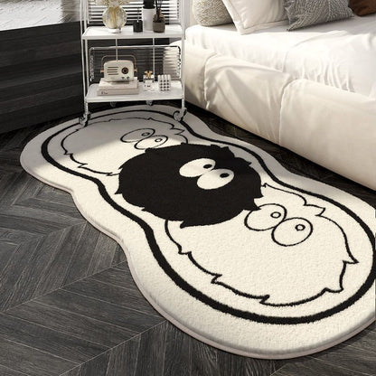 Briquette Lux Black & White Carpet – Soft Faux Cashmere Rug for Living Room & Bedroom