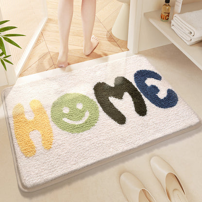 Home Floor Mat – Thickened Faux Cashmere, Non-Slip & Absorbent