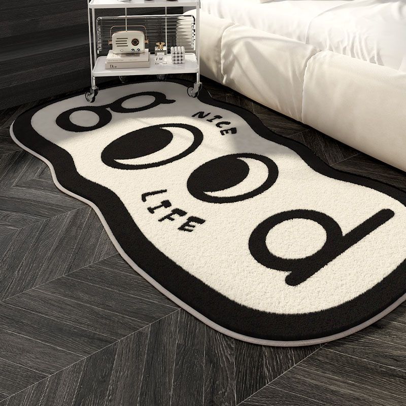 Briquette Lux Black & White Carpet – Soft Faux Cashmere Rug for Living Room & Bedroom