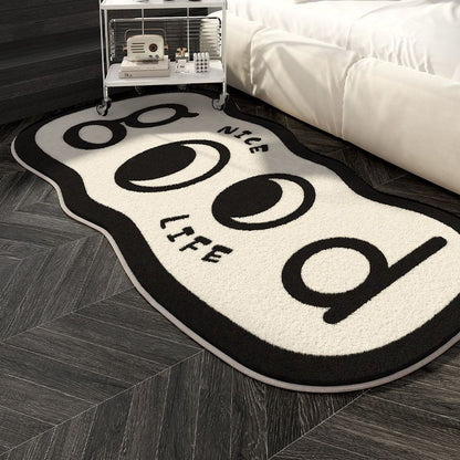 Briquette Lux Black & White Carpet – Soft Faux Cashmere Rug for Living Room & Bedroom