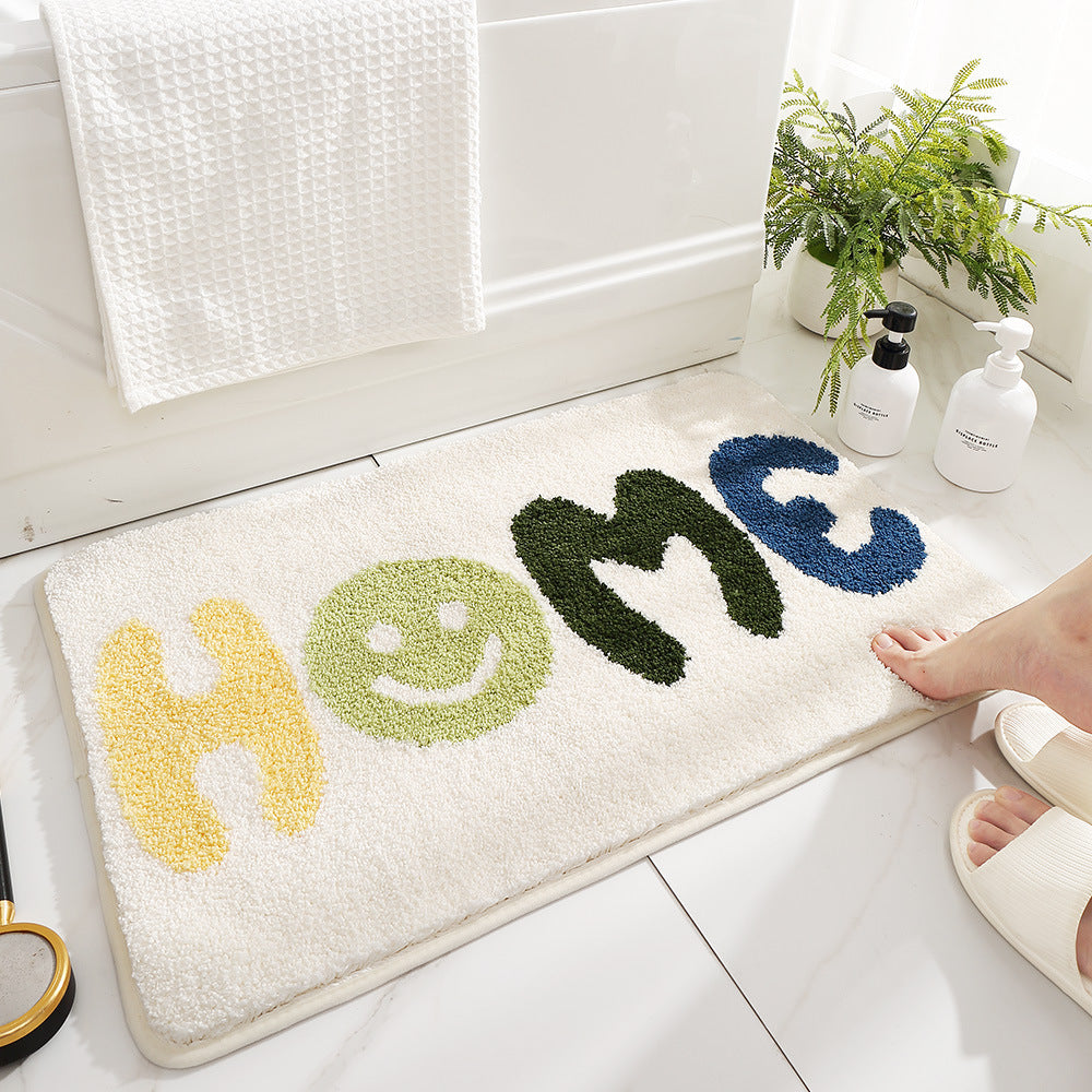 Home Floor Mat – Thickened Faux Cashmere, Non-Slip & Absorbent